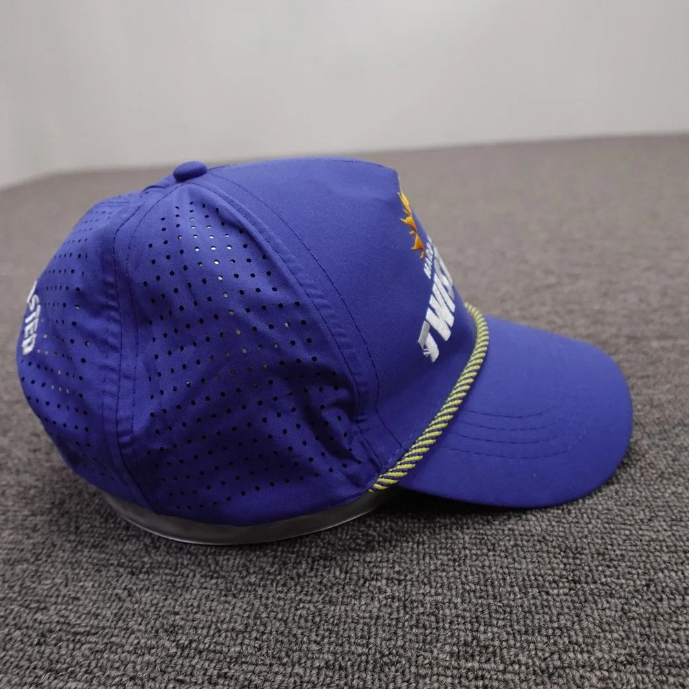 Twisted Tea Hat Cap Snap Back Mens One Size Blue Rope Perforated Baseball Beer